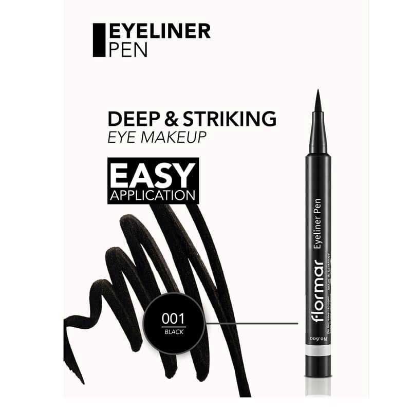 خط چشم ماژیکی مشکی مات فلورمار Flormar مدل Midnight Matte