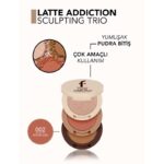پالت رژگونه و هایلایتر و برنزر سه تیکه فلورمار Flormar مدل Latte Addiction