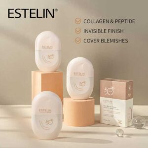 کرم ضد آفتاب رنگی SPF50 حاوی کلاژن و پپتاید استلین Estelin مدل Pore Barrier Tinted حجم 60g