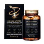 آمپول روشن کننده و ضد چروک فارم استی Farm Stay مدل 24K Gold & Peptid حجم 250ml