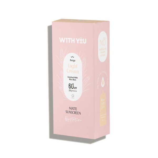 ضد آفتاب کرمی مات ویت یو With You مدل Matte Sunscreen رنگ Light Cream حجم 50ml