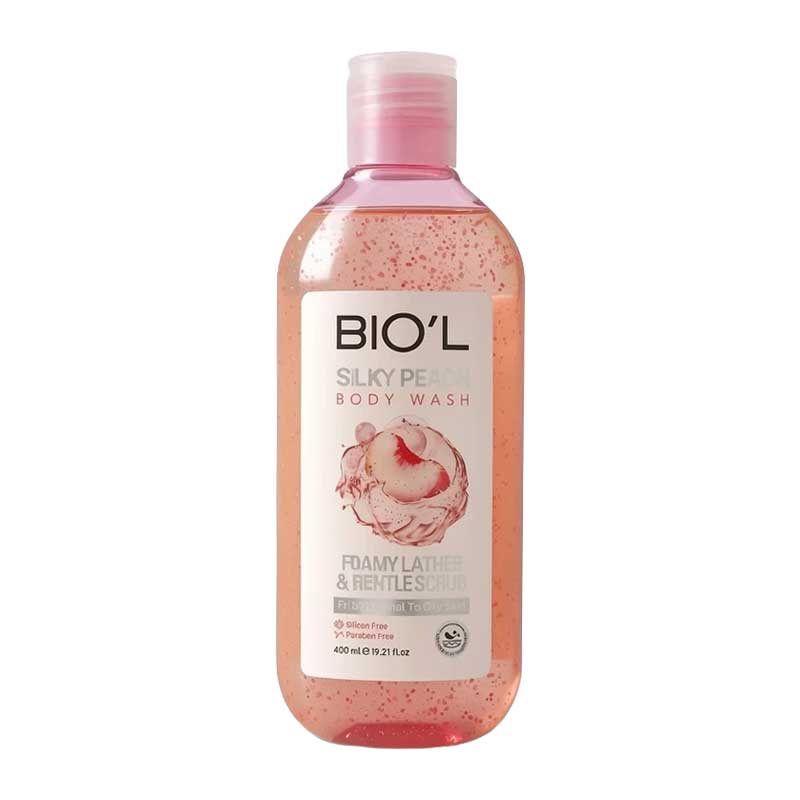 شامپو بدن بیول Biol مدل Silky Peach با رایحه هلو مناسب برای پوست چرب و معمولی حجم 400ml
