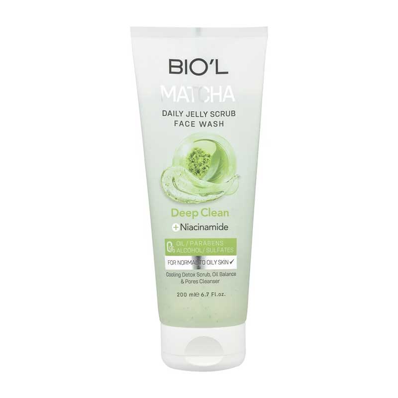 ژل شستشو و اسکراب روزانه صورت بیول Biol مدل Matcha حجم 200ml
