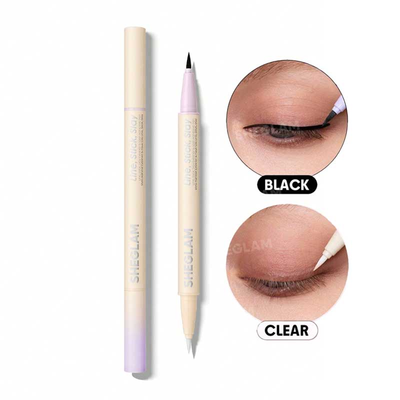 خط چشم و چسب مژه دو سر شیگلم Sheglam مدل Line Stick Slay Eyeliner & Lash Adhesive Pen