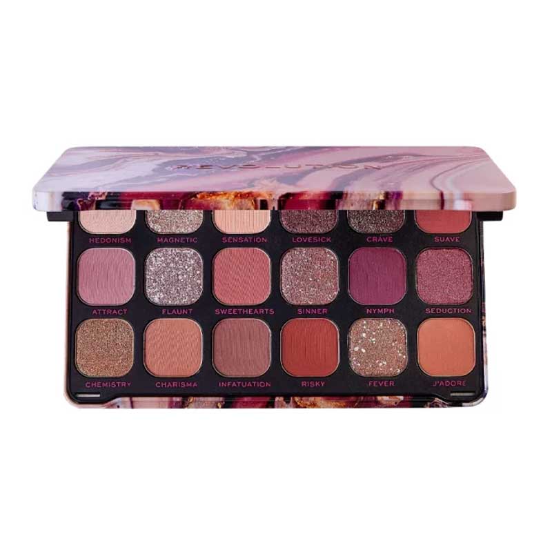 پالت سایه 18 رنگ رولوشن Revolution مدل Forever Flawless رنگ Allure