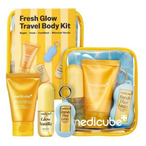 کیت مینی مراقبت بدن کوجیک اسید مدی کیوب medicube مدل Fresh Glow Body Kit Travel-Ready Hair & Body Set