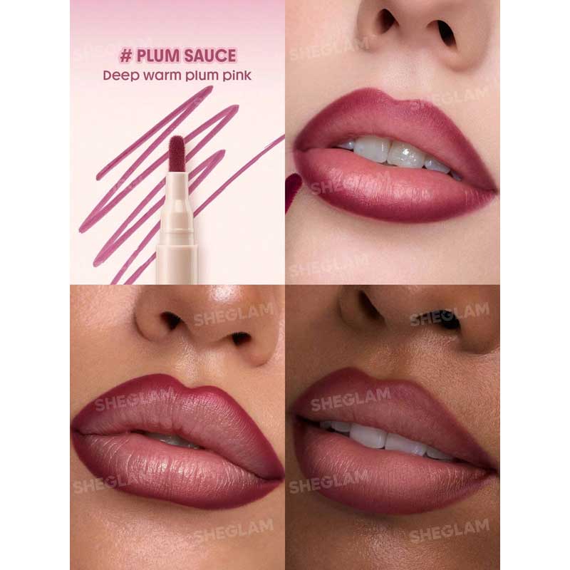 خط لب مایع شیگلم Sheglam مدل True Stain Liquid Lip Liner رنگ 112 Plum Sauce