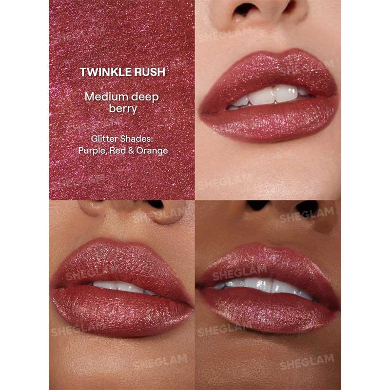 رژ لب مایع گلیتری شیگلم Sheglam مدل Stardust Swipe Glitter Liquid Lipstick رنگ 417 Twinkle Rush