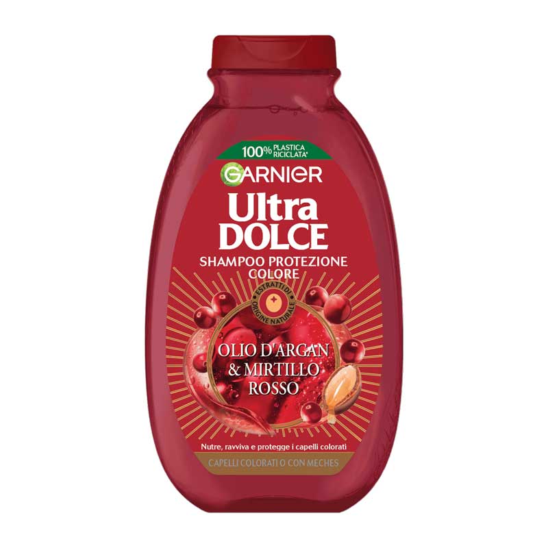 شامپو مو حاوی روغن آرگان و کرن بری گارنیر Garnier مدل Ultra Dolce Olio d’Argan & Mirtillo Rosso حجم 300ml