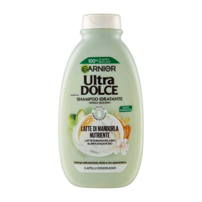 شامپو مو حاوی شیر بادام و شیره آگاو گارنیر Garnier مدل Ultra Dolce Latte di Mandorla Nutriente حجم 300ml