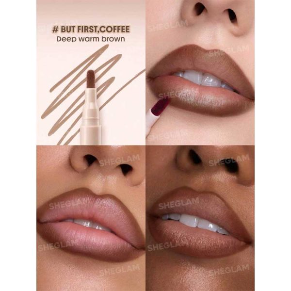 خط لب مایع شیگلم Sheglam مدل True Stain Liquid Lip Liner رنگ 505 But First, Coffee