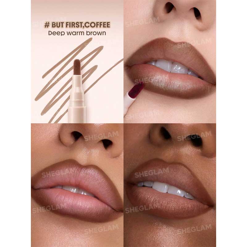 خط لب مایع شیگلم Sheglam مدل True Stain Liquid Lip Liner رنگ 505 But First, Coffee