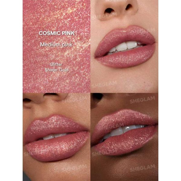 رژ لب مایع گلیتری شیگلم Sheglam مدل Stardust Swipe Glitter Liquid Lipstick رنگ 137 Cosmic Pink
