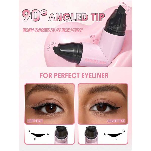 خط استامپی دو سر شیگلم Sheglam مدل Insta Wing Heart Stamp Eyeliner