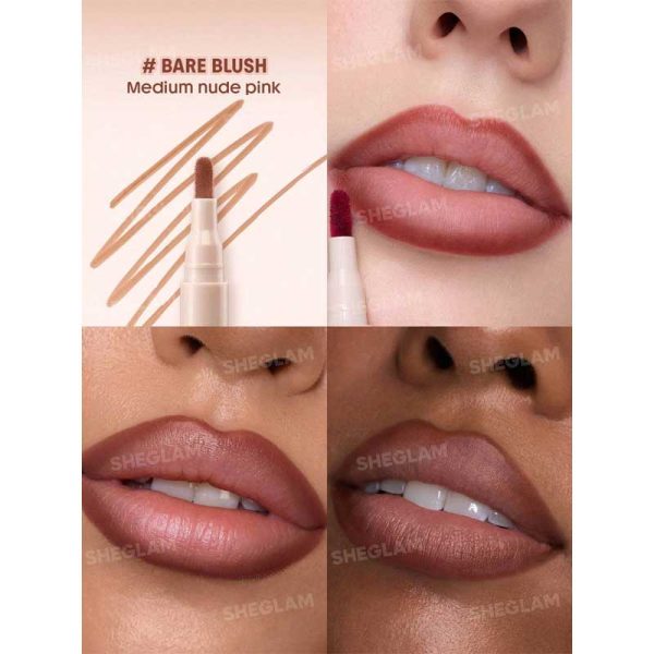 خط لب مایع شیگلم Sheglam مدل True Stain Liquid Lip Liner رنگ 012 Bare Blush