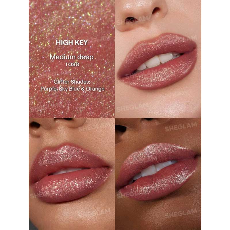 رژ لب مایع گلیتری شیگلم Sheglam مدل Stardust Swipe Glitter Liquid Lipstick رنگ 111 high key