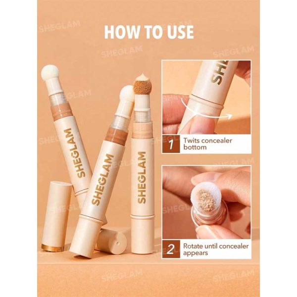کانسیلر و کالر کورکتور سر اسفنجی شیگلم Sheglam مدل Complexion Boost رنگ Peach