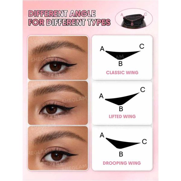 خط استامپی دو سر شیگلم Sheglam مدل Insta Wing Heart Stamp Eyeliner