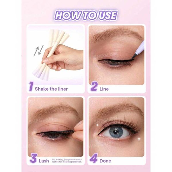 خط چشم و چسب مژه دو سر شیگلم Sheglam مدل Line Stick Slay Eyeliner & Lash Adhesive Pen