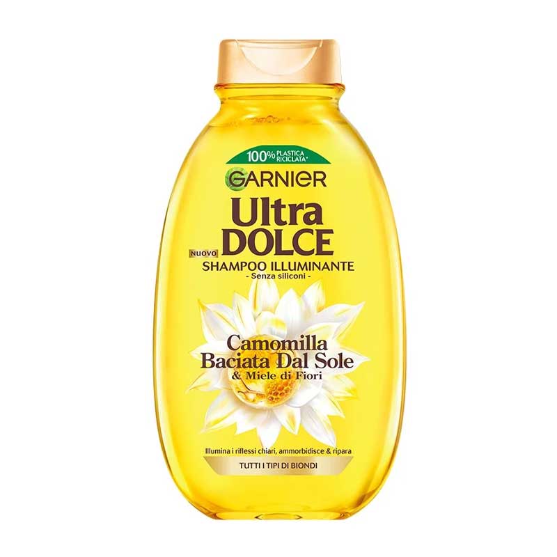 شامپو مو حاوی عصاره بابونه و عسل گارنیر Garnier مدل Ultra Doux Camomilla Baciata dal Sole حجم 300ml