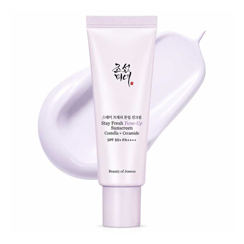 ضد آفتاب تون‌ آپ استی فرش بیوتی آف جوسان Beauty of Joseon مدل Centella + Ceramide با SPF50+ PA++++ بنفش حجم 50ml