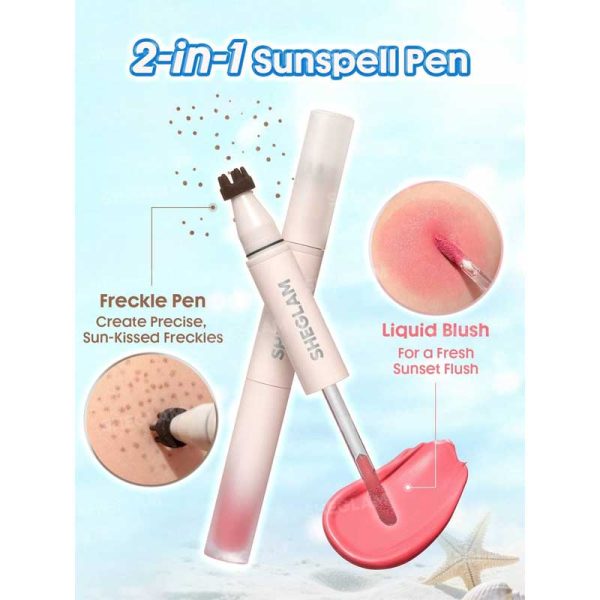 رژگونه و قلم کک و مک دو طرفه شیگلم Sheglam مدل Sunspell Freckle & Flush Pen