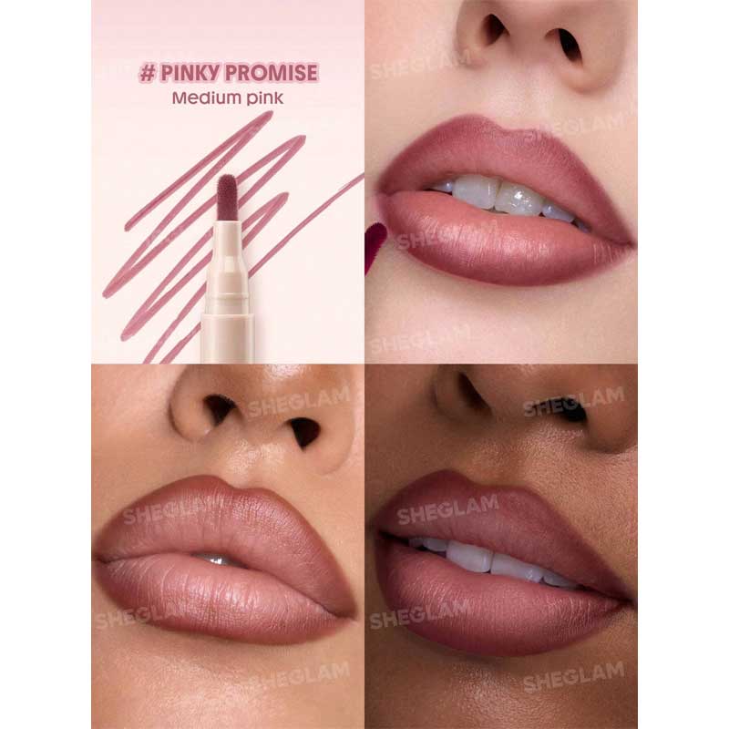 خط لب مایع شیگلم Sheglam مدل True Stain Liquid Lip Liner رنگ 110 Pinky Promise