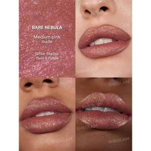 رژ لب مایع گلیتری شیگلم Sheglam مدل Stardust Swipe Glitter Liquid Lipstick رنگ 034 Bare Nebula