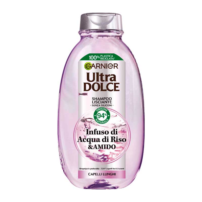 شامپو مو حاوی آب برنج و نشاسته گارنیر Garnier مدل Ultra Doux Infuso di Acqua di Riso & Amido حجم 300ml