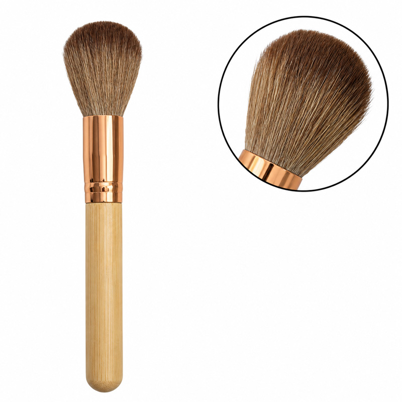 براش رژگونه و پودر دسته چوبی کم تراکم Bamboo Handle Makeup Brush